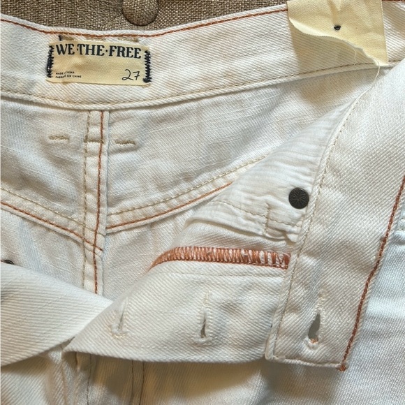Free People We The Free Size 27 Denim Shorts Ivory NWT! - Picture 3 of 8